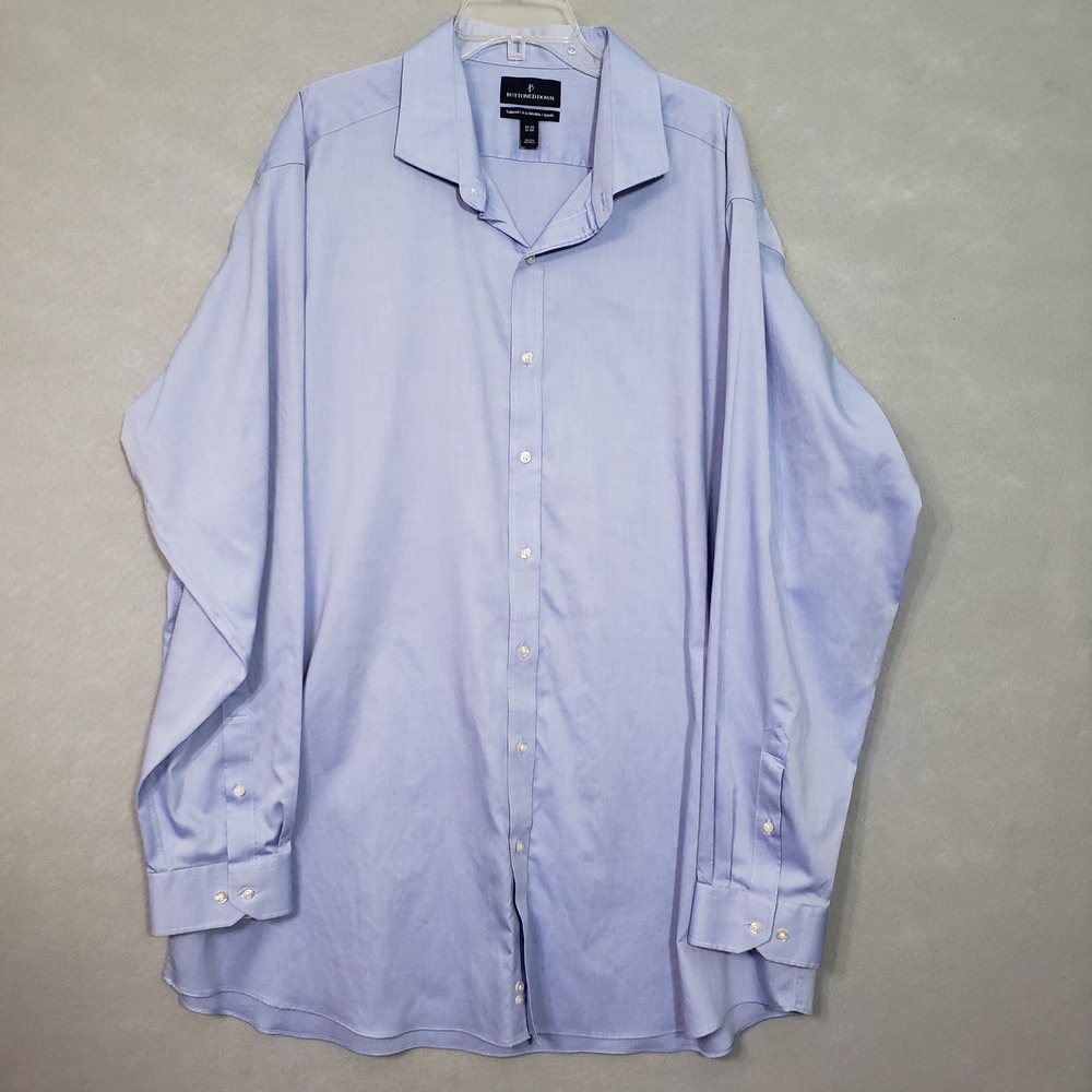 Buttoned Down Mens 20/39 Tailored Fit Dress Shirt Light Blue Supima Cotton Solid